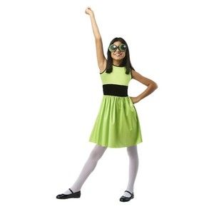 Girls Power Puff Girls Buttercup Halloween Costume size M (7/8)